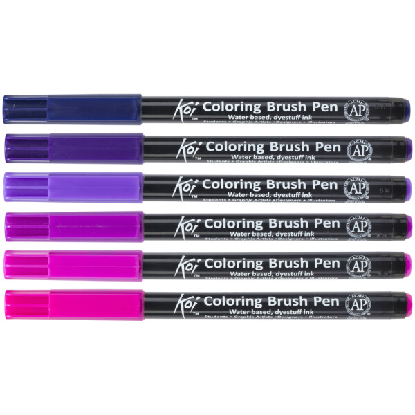 SAKURA Pinselstift Koi Coloring Brush Pen "Galaxy", 6 Farben